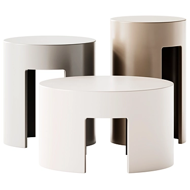 Elegant Meridiani GONG Coffee Tables 3D model image 1 