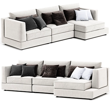 Stylish Layla Sofa with Chaise 3D model image 1 