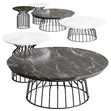 Modern Bomber Side Table 3D model image 1 