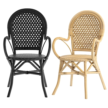 Elegant Rattan Marius Armchair 3D model image 1 