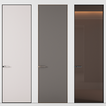 Modern Door Set, 3000x900mm 3D model image 1 