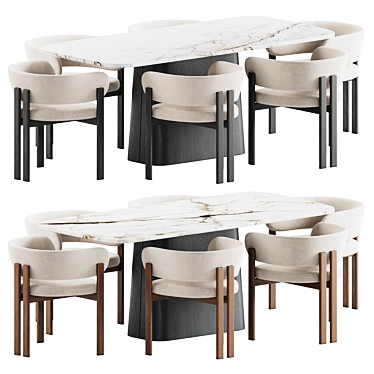 Modern Dining Set Boss Ceramics 3D model image 1 