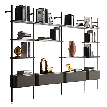  Radice Bookcase by Natuzzi: Stylish functionality 3D model image 1 