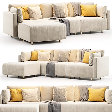 Everly Quinn Upholstered Sectional Set 3D model image 1 