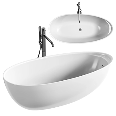 Antoniolupi Oval Bath, Matte White 3D model image 1 