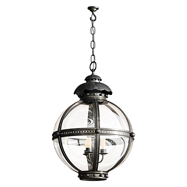 Distressed Brass Globe Lantern 3D model image 1 