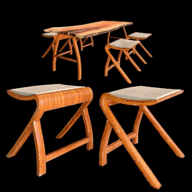 Sleek Modern Table Set 3D model image 1 