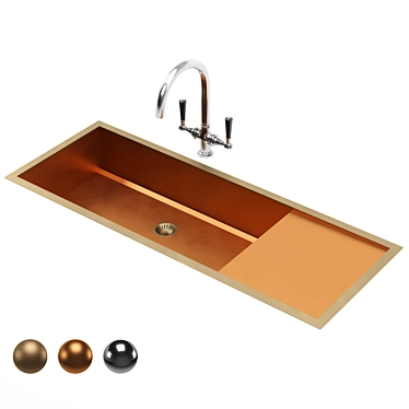 Luxury Top-Mounted Kitchen Sink 3D model image 1 