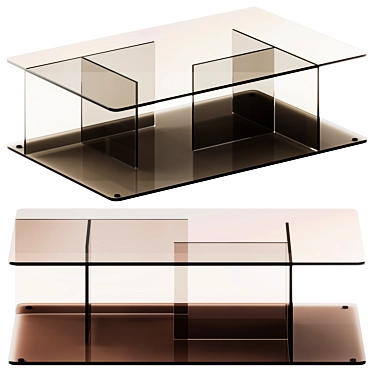 Modern Glass Coffee Table Design 3D model image 1 