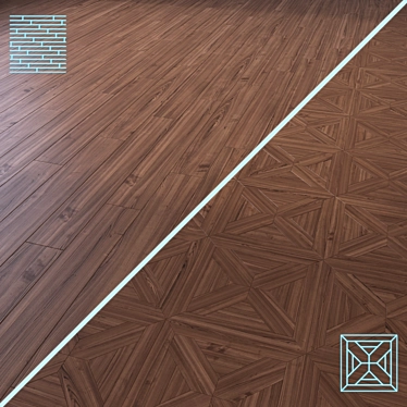 Modular 3D Wooden Flooring Model 3D model image 1 