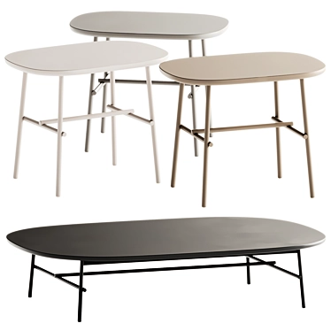 Sleek Tacchini Coffee Tables Set 3D model image 1 