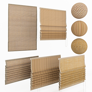 Wicker roman curtain set 2