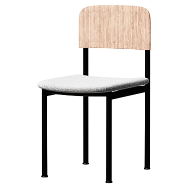  Modern Black Steel Dining Chair 3D model image 1 