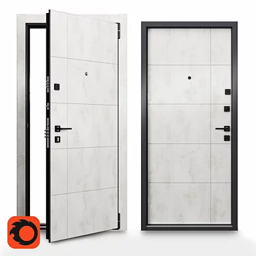 Delta PRO: Timeless Secure Door 3D model image 1 