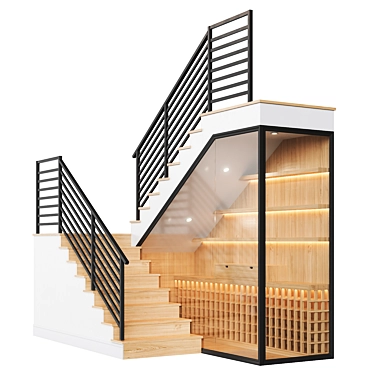 Modern Staircase Set 9 3D model image 1 