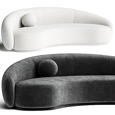 Modern Bouclé Curved Sofa, 2014 3D model image 1 