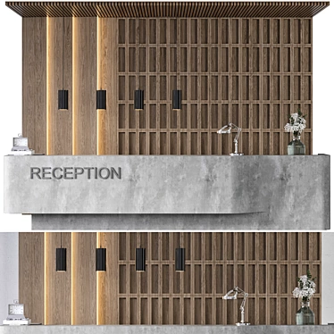 Versatile Modern Reception Desk 3D model image 1 