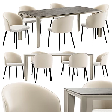 Modern Dining Set Ornella & Skin 3D model image 1 