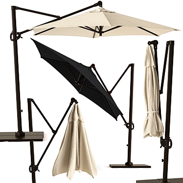 Sunbrella Round Cantilever Patio Umbrella 3D model image 1 