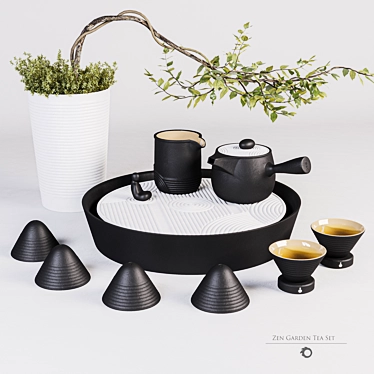 Zen Garden Tea Set: The Rotunda 3D model image 1 