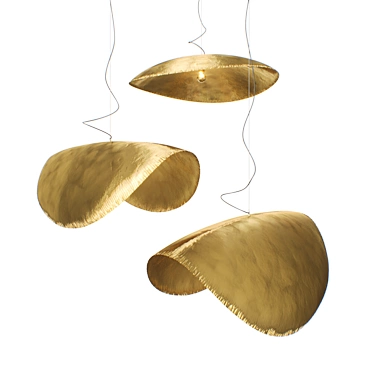 Brass Suspension Lamps Set 3D model image 1 