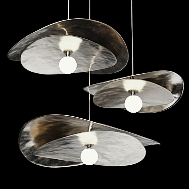  Luxury Chrome Metal Pendant Lights 3D model image 1 