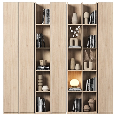 Modular Bookcase With High-Quality Textures 3D model image 1 