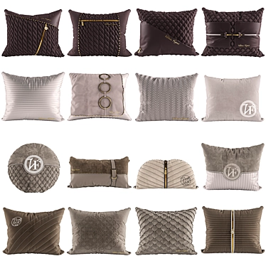 Luxury Decorative Cushions Pack 3D model image 1 