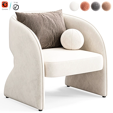 Elegant Rosalia Chair for Home 3D model image 1 