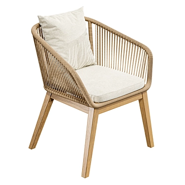 Modern Beige Rope Chair 3D model image 1 