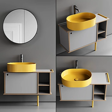 Cielo Theo Vanity Washbasin Set 3D model image 1 