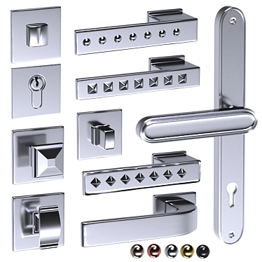 Elegant Door Handle Set 3D model image 1 