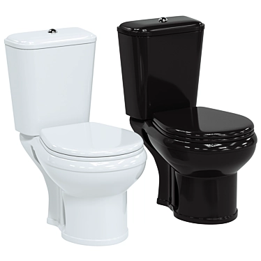 Modern Compact Black Toilet Dora 3D model image 1 