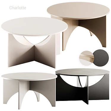 Sleek Round Charlotte Coffee Table 3D model image 1 