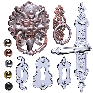 Elegance Door Handle Set 3D model image 1 