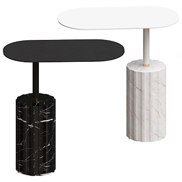 Marble Column Side Table 3D model image 1 