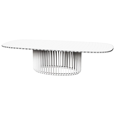 Sleek Black Dining Table Option 3D model image 1 