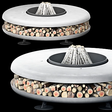 Lunar Blaze Steel Fire Pit 3D model image 1 