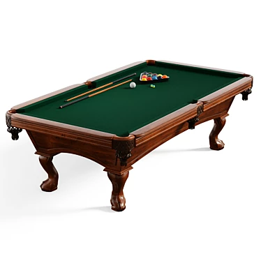 Hawthorne Pool Table with UVs 3D model image 1 