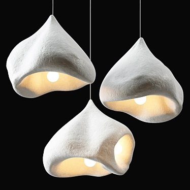 Natural Elegance: 3-Light Pendant 3D model image 1 