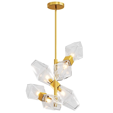 Golden Cocktail Pendant Light 3D model image 1 