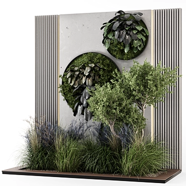 Concrete Base Vertical Garden Set 3D model image 1 