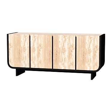 Sion White Wash Teak Credenza 3D model image 1 