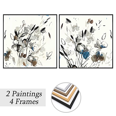 Wall Art Set with Variety Frames 3D model image 1 