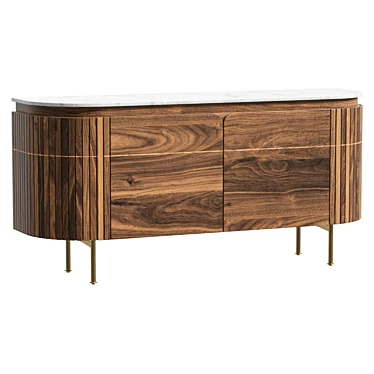 Grace Solid Wood Sideboard UV-Mapped 3D model image 1 