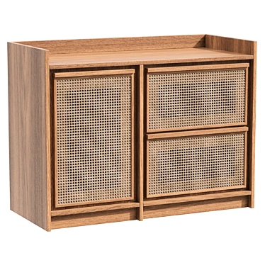 Roots Solid Wood Sideboard 84cm 3D model image 1 