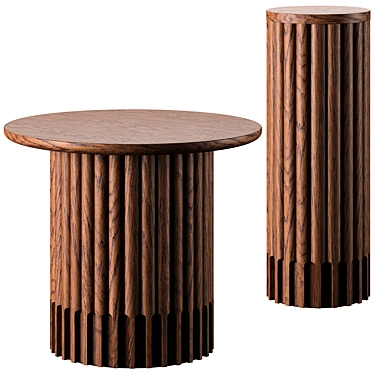 Modern Paleta End Table Set 3D model image 1 