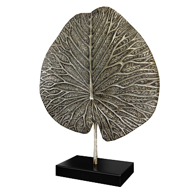 Bronze Leaf Sculpture Art Piece 3D model image 1 