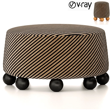 Luxury Morro Pouf Kelly Wearler 3D model image 1 