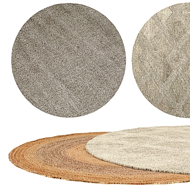  Modern Round Rugs Set 3D model image 1 